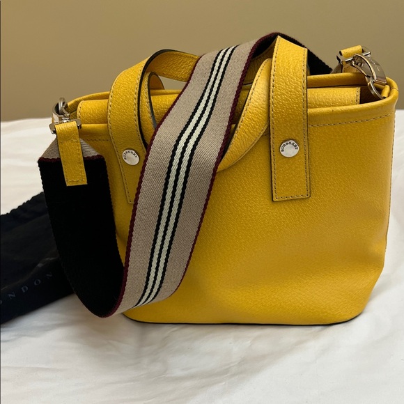 Burberry Handbags - Burberry Yellow Leather Women's Bag with Signature Striped Strap